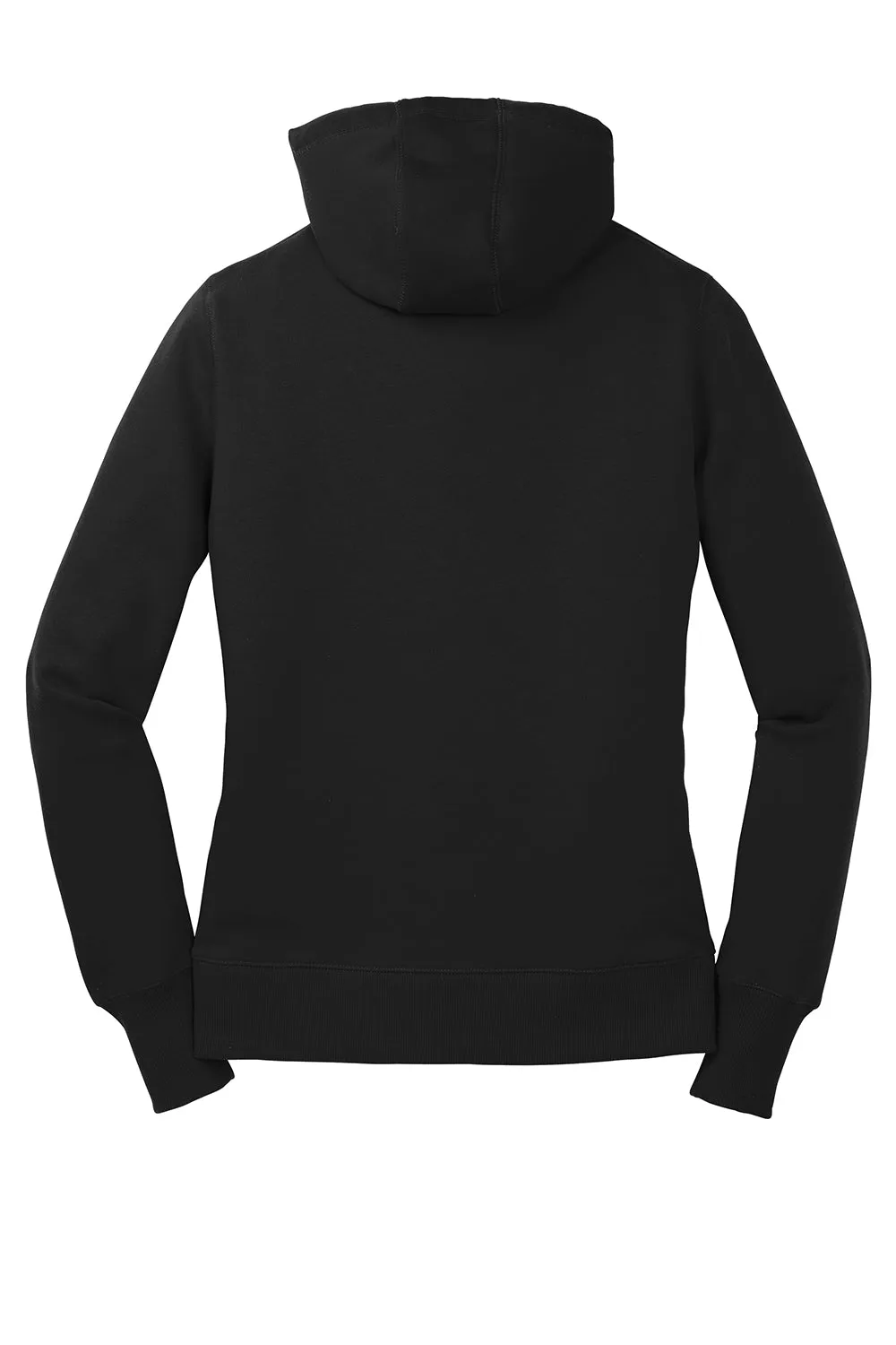 Sport-Tek Womens Shrink Resistant Fleece Hooded Sweatshirt Hoodie w/ Pouch Pocket - Black