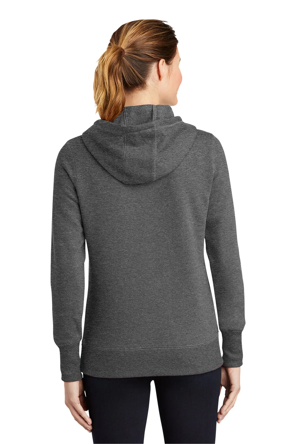 Sport-Tek Womens Shrink Resistant Fleece Hooded Sweatshirt Hoodie w/ Pouch Pocket - Heather Vintage Grey Clothing Sport-Tek