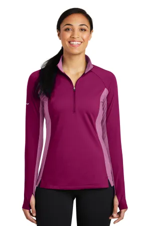 Sport-Tek Womens Sport-Wick Moisture Wicking 1/4 Zip Sweatshirt - Pink Rush/Heather Pink Rush - Closeout Clothing Sport-Tek