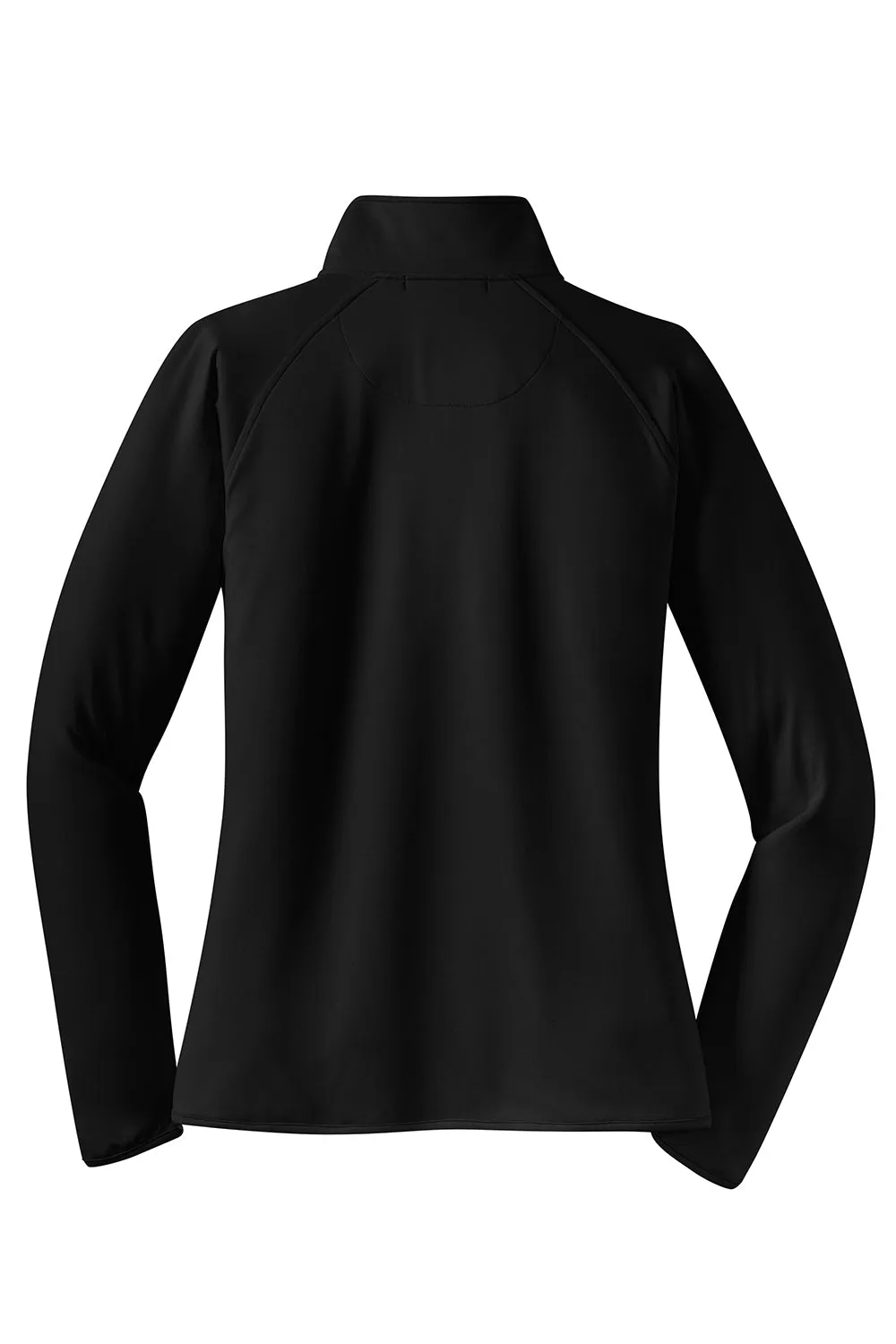 Sport-Tek Womens Sport-Wick Moisture Wicking 1/4 Zip Sweatshirt w/ Pouch Pocket - Black