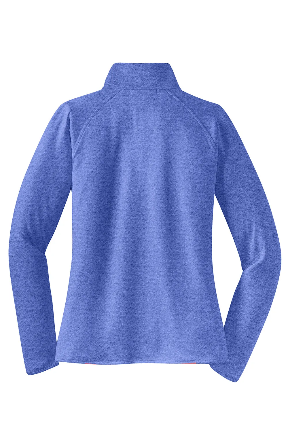 Sport-Tek Womens Sport-Wick Moisture Wicking 1/4 Zip Sweatshirt w/ Pouch Pocket - Heather True Royal Blue