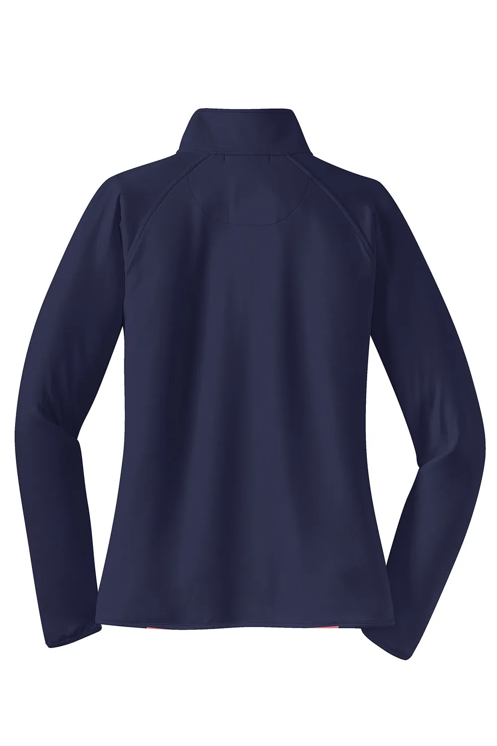 Sport-Tek Womens Sport-Wick Moisture Wicking 1/4 Zip Sweatshirt w/ Pouch Pocket - True Navy Blue