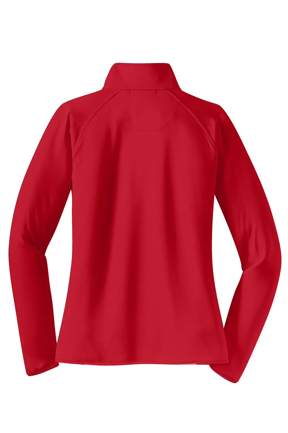 Sport-Tek Womens Sport-Wick Moisture Wicking 1/4 Zip Sweatshirt w/ Pouch Pocket - True Red