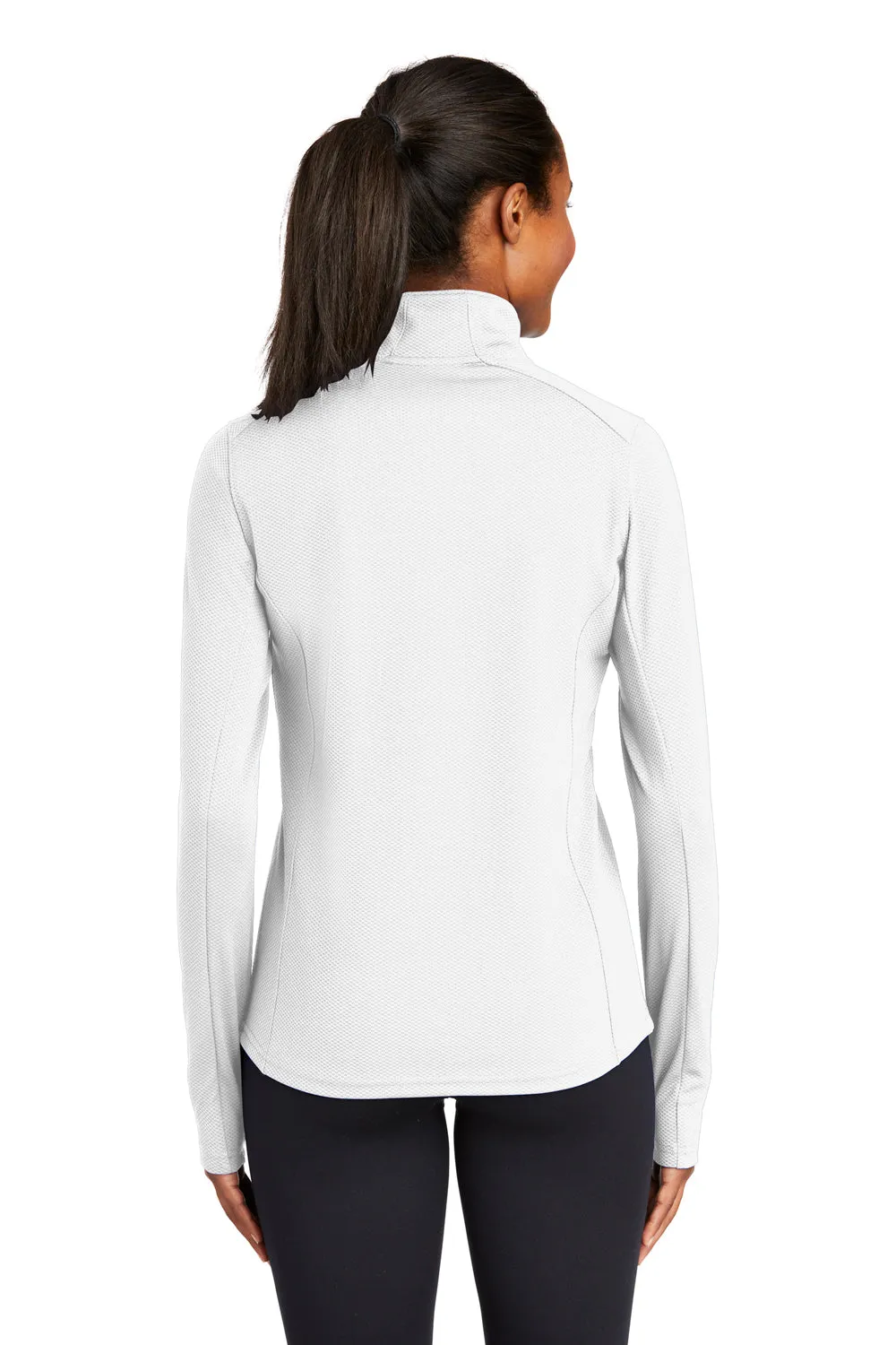 Sport-Tek Womens Sport-Wick Moisture Wicking 1/4 Zip Sweatshirt - White - Closeout