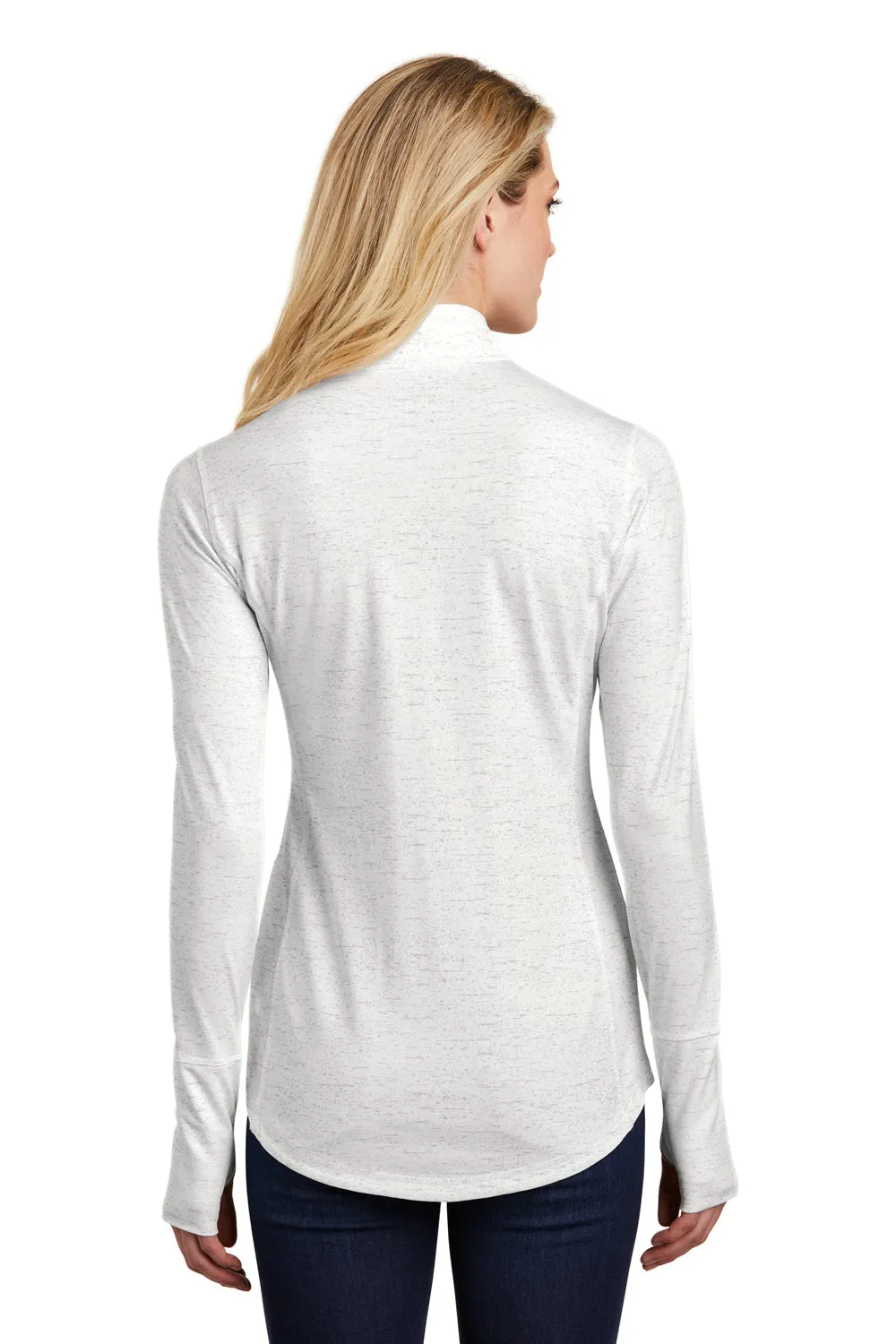 Sport-Tek Womens Sport-Wick Moisture Wicking 1/4 Zip Sweatshirt - White - Closeout