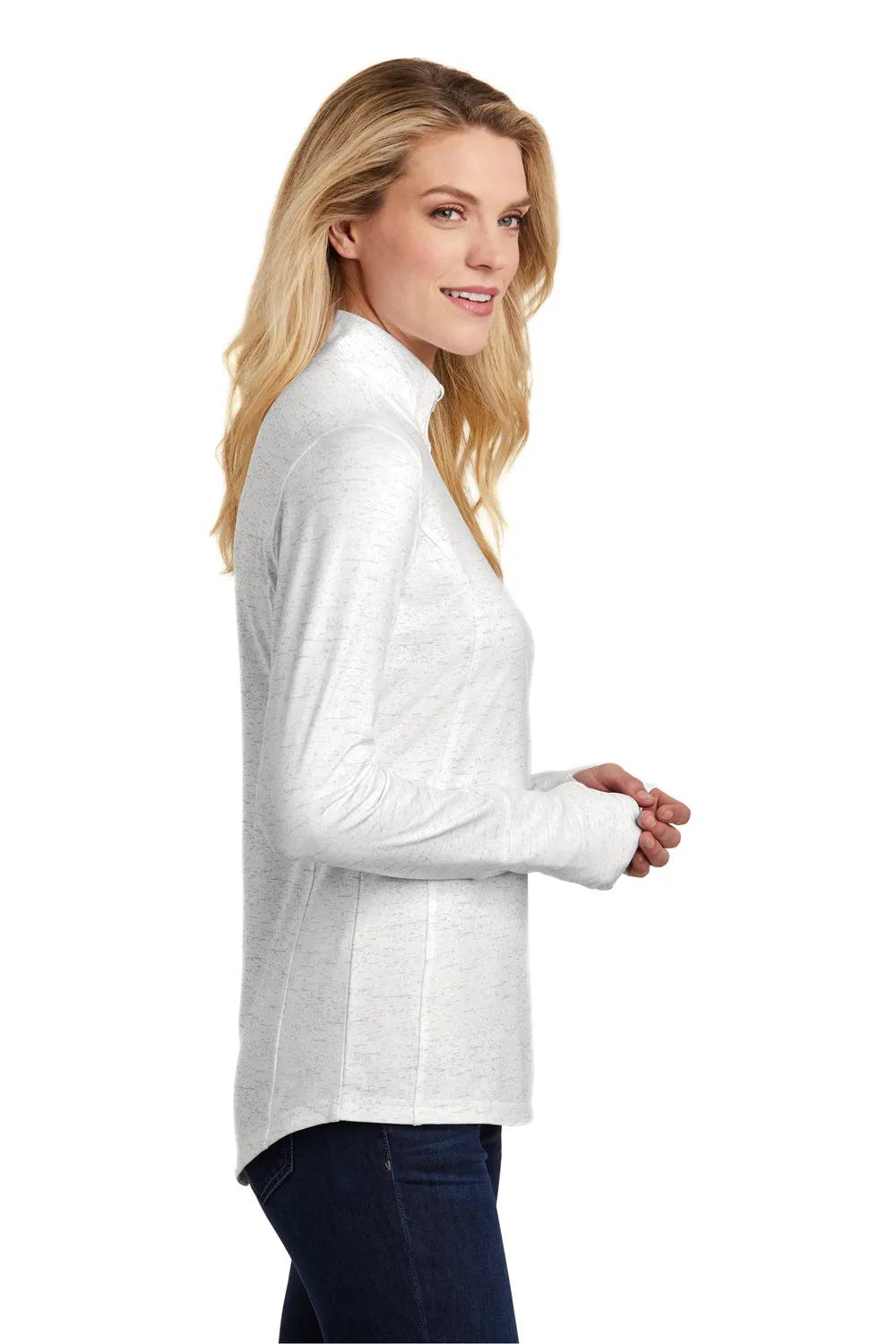 Sport-Tek Womens Sport-Wick Moisture Wicking 1/4 Zip Sweatshirt - White - Closeout