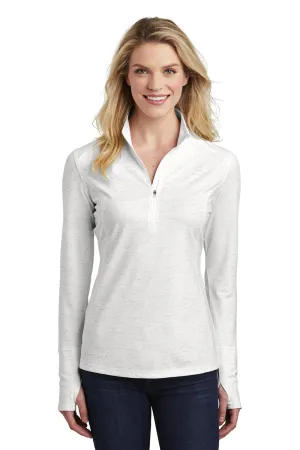 Sport-Tek Womens Sport-Wick Moisture Wicking 1/4 Zip Sweatshirt - White - Closeout