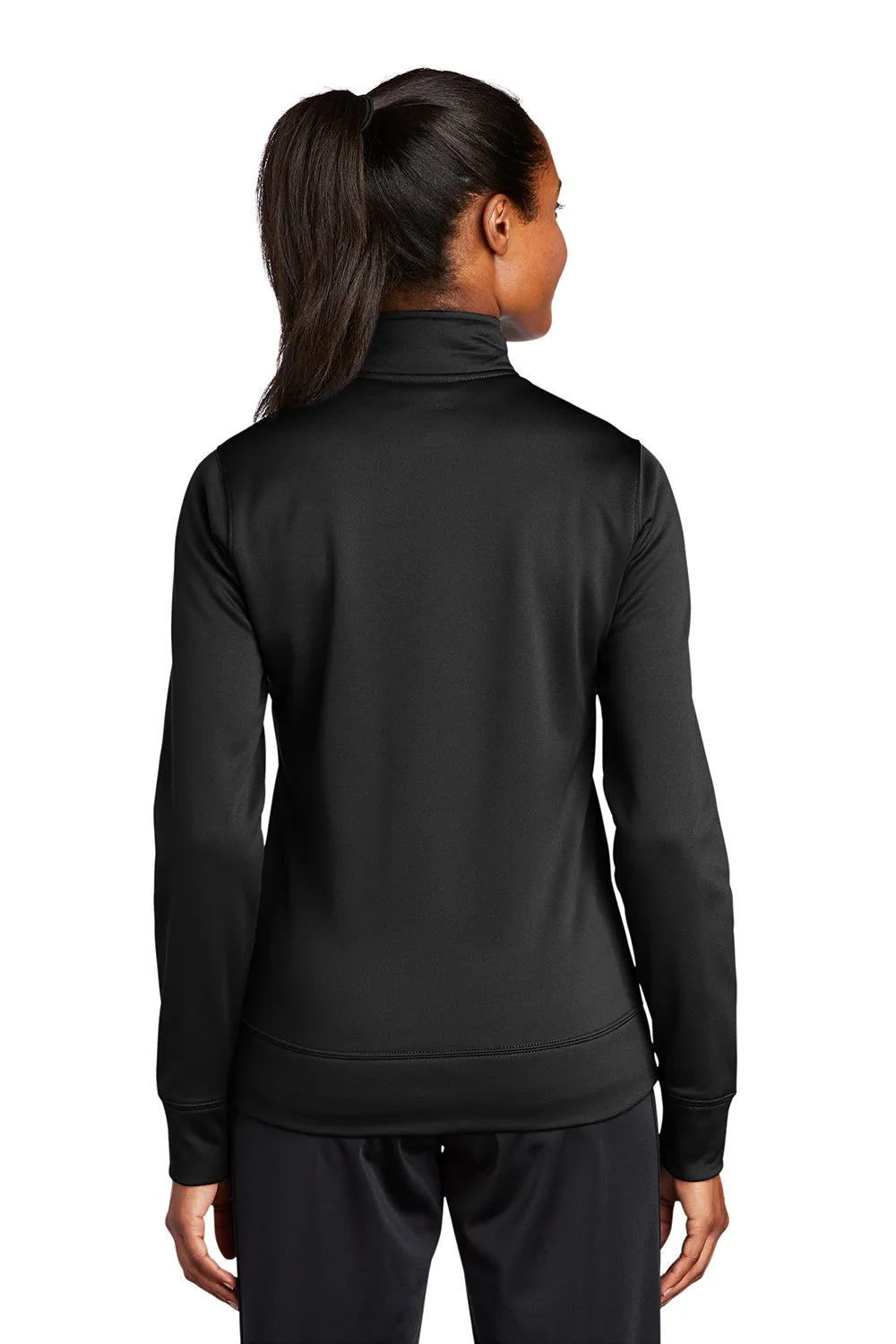 Sport-Tek Womens Sport-Wick Moisture Wicking Fleece Full Zip Sweatshirt w/ Pockets - Black