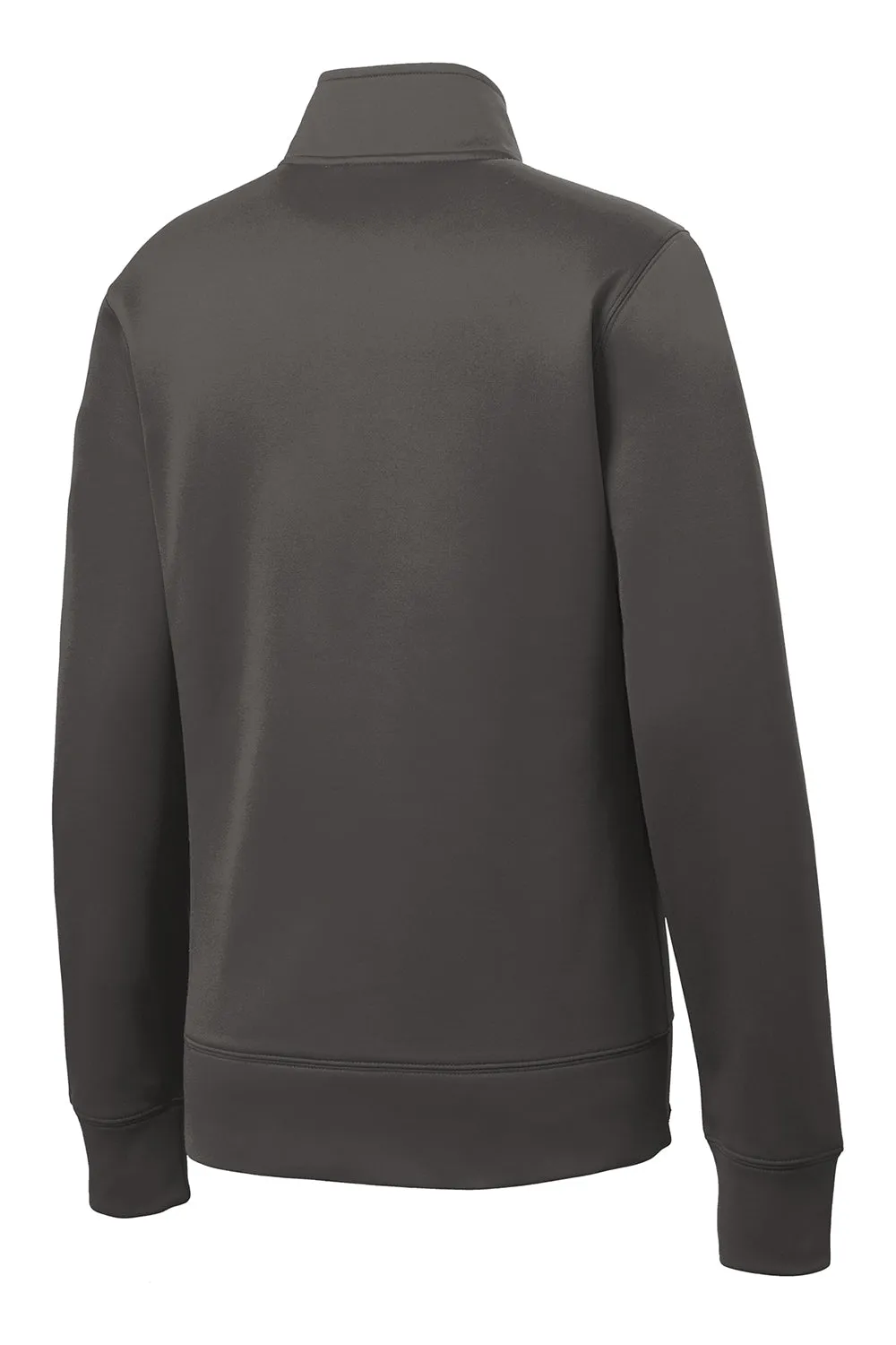 Sport-Tek Womens Sport-Wick Moisture Wicking Fleece Full Zip Sweatshirt w/ Pockets - Iron Grey