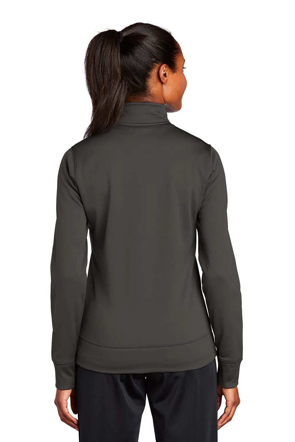 Sport-Tek Womens Sport-Wick Moisture Wicking Fleece Full Zip Sweatshirt w/ Pockets - Iron Grey