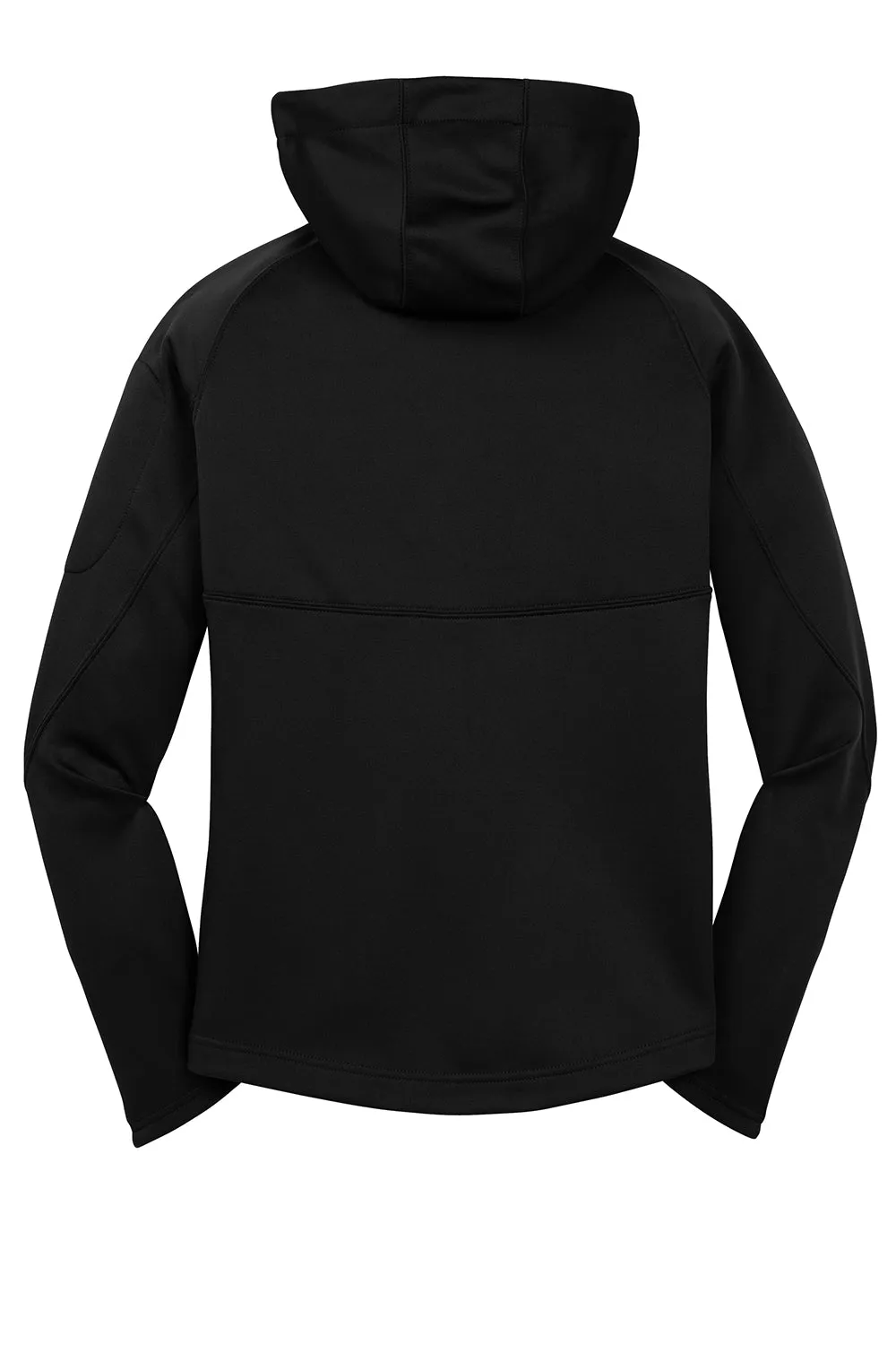 Sport-Tek Womens Tech Moisture Wicking Fleece Full Zip Hooded Sweatshirt Hoodie w/ Pockets - Black