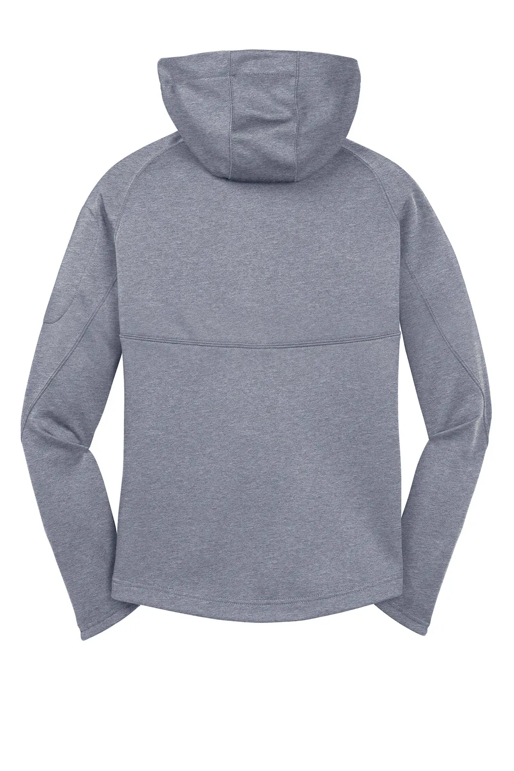 Sport-Tek Womens Tech Moisture Wicking Fleece Full Zip Hooded Sweatshirt Hoodie w/ Pockets - Heather Grey