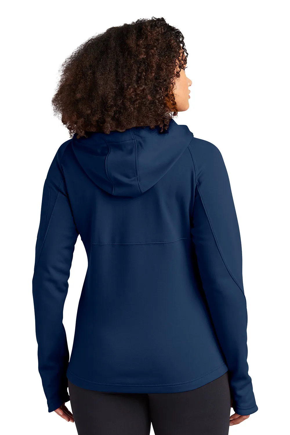 Sport-Tek Womens Tech Moisture Wicking Fleece Full Zip Hooded Sweatshirt Hoodie w/ Pockets - True Navy Blue