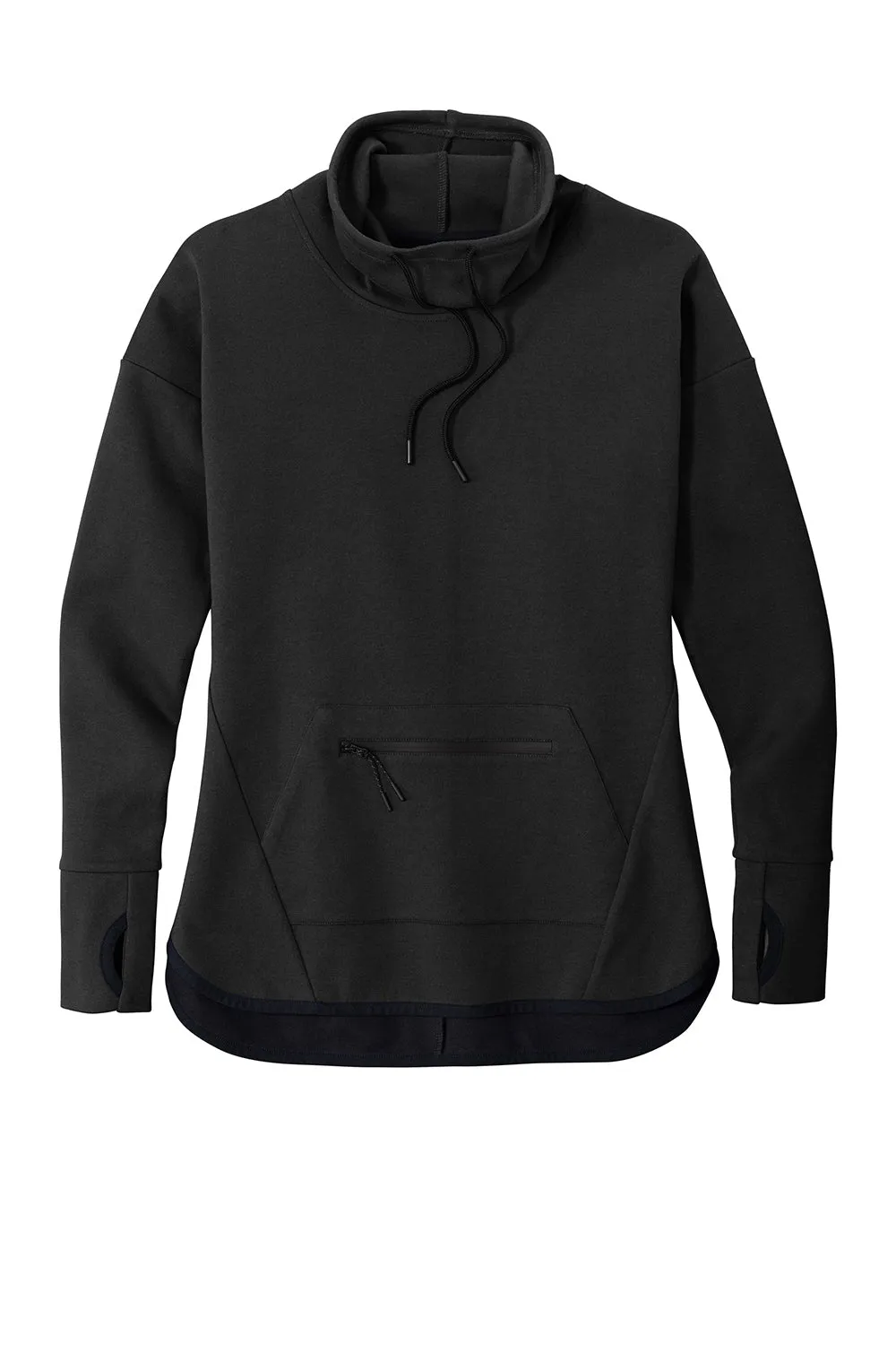 Sport-Tek Womens Triumph Fleece Cowl Neck Sweatshirt w/ Pocket - Black
