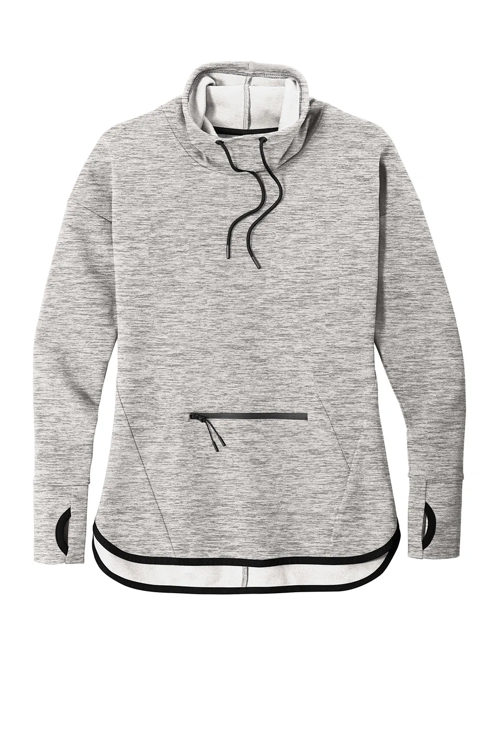 Sport-Tek Womens Triumph Fleece Cowl Neck Sweatshirt w/ Pocket - Heather Grey