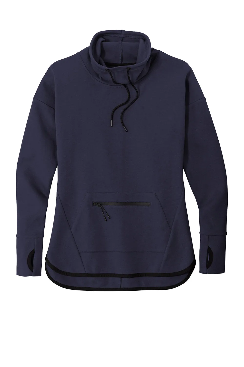 Sport-Tek Womens Triumph Fleece Cowl Neck Sweatshirt w/ Pocket - Navy Blue - Closeout