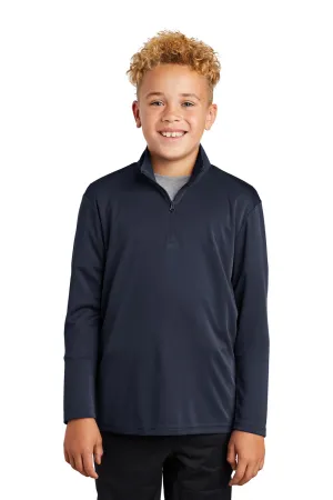 Sport-Tek Youth Competitor Moisture Wicking 1/4 Zip Sweatshirt - True Navy Blue
