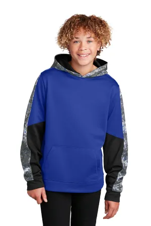 Sport-Tek Youth Sport-Wick Mineral Freeze Moisture Wicking Fleece Hooded Sweatshirt Hoodie w/ Pouch Pocket - True Royal Blue