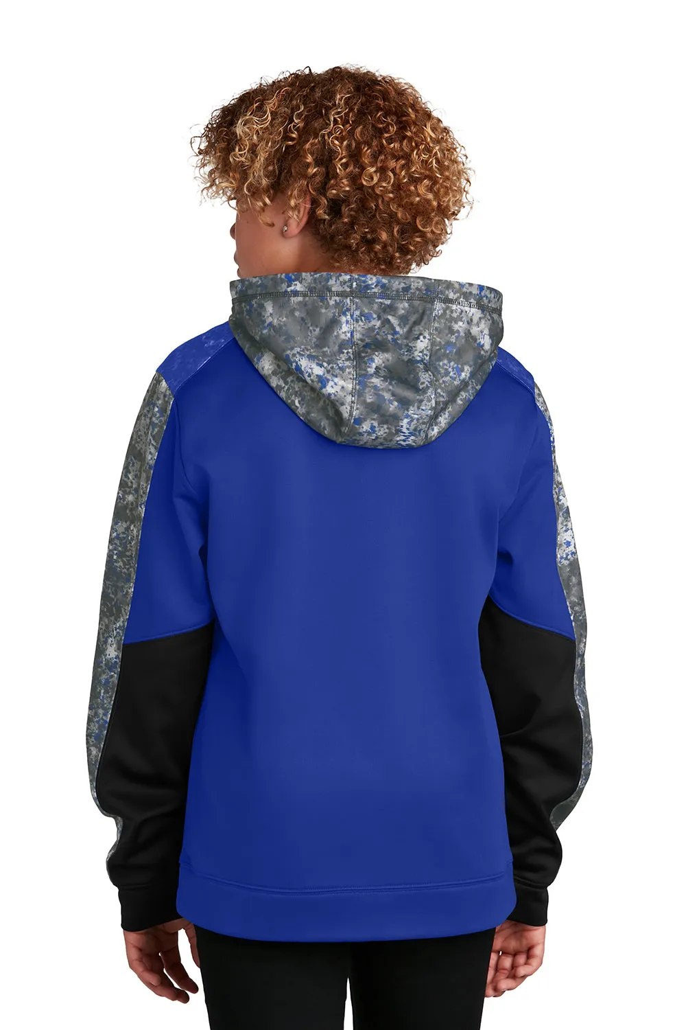 Sport-Tek Youth Sport-Wick Mineral Freeze Moisture Wicking Fleece Hooded Sweatshirt Hoodie w/ Pouch Pocket - True Royal Blue