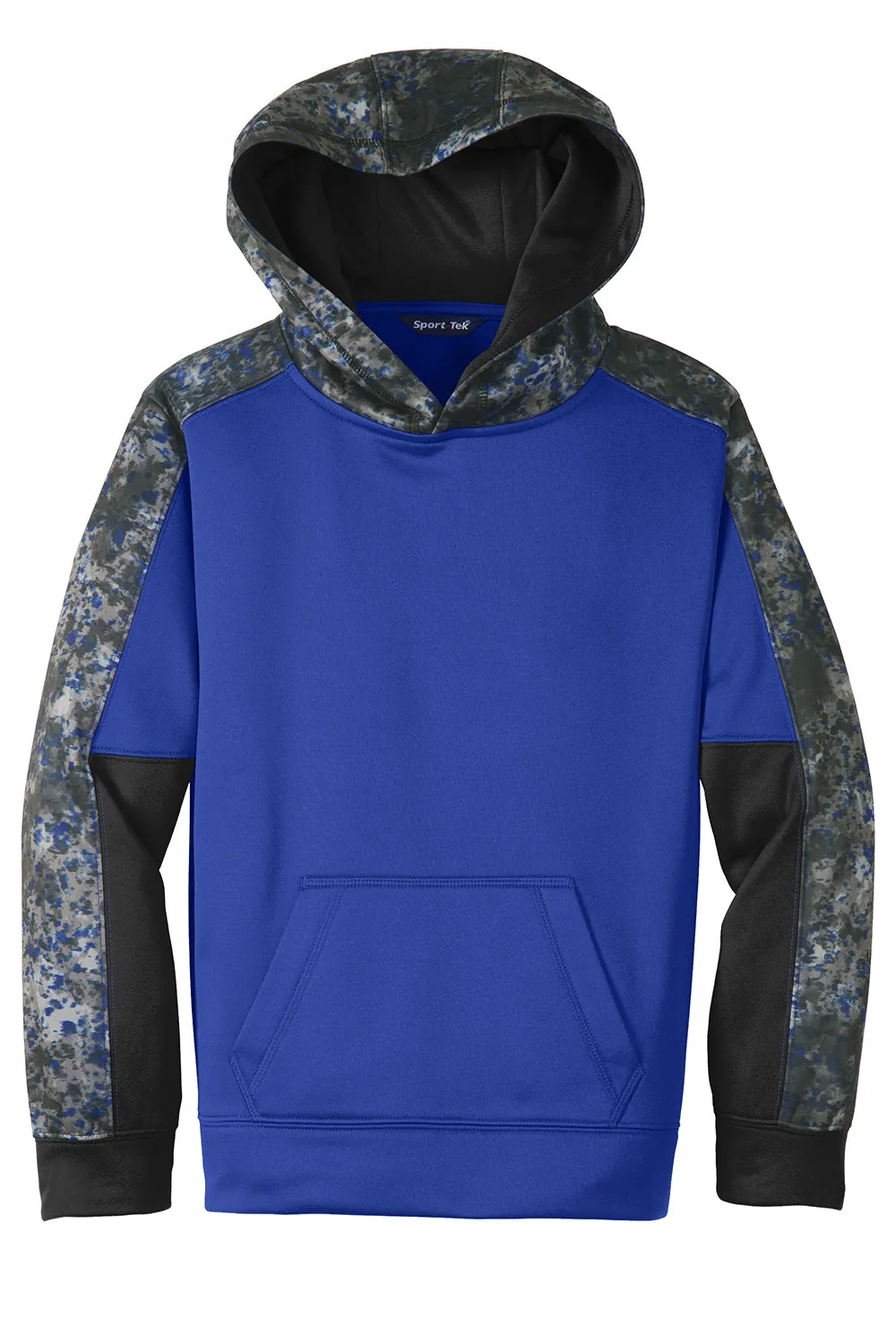Sport-Tek Youth Sport-Wick Mineral Freeze Moisture Wicking Fleece Hooded Sweatshirt Hoodie w/ Pouch Pocket - True Royal Blue