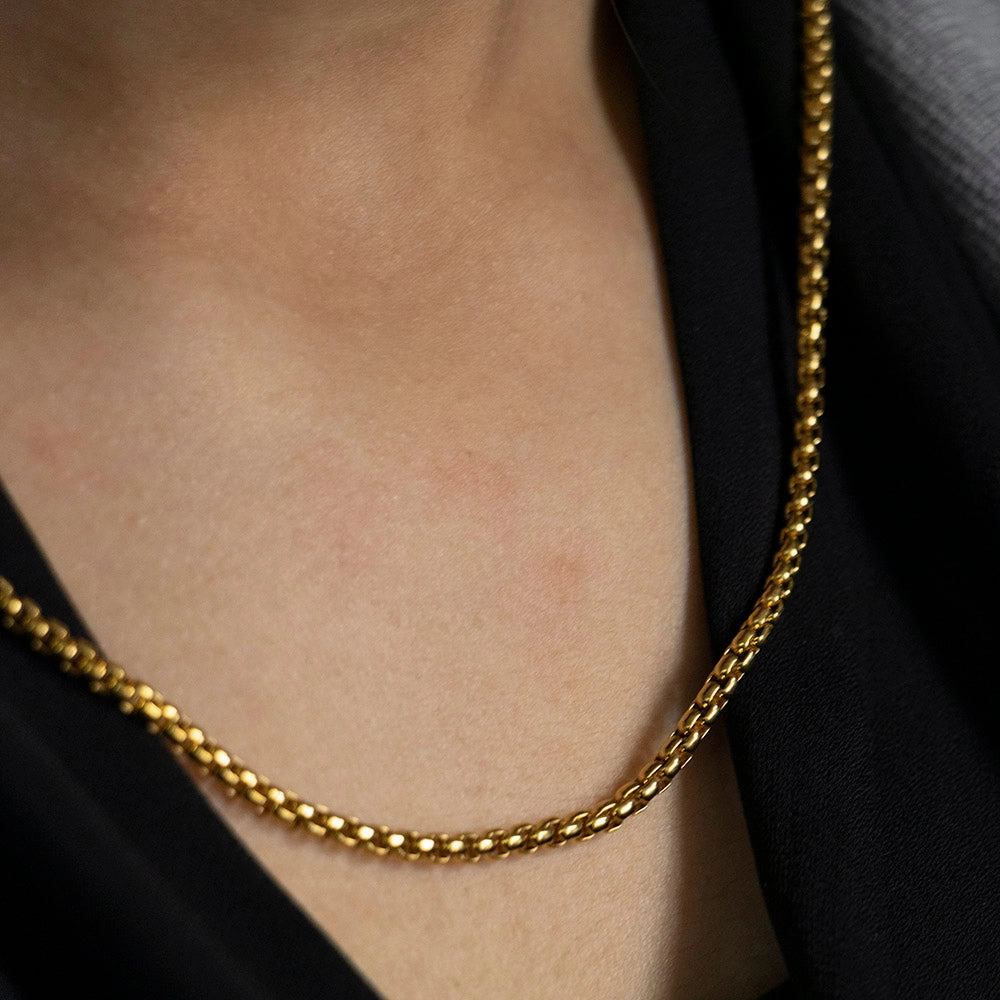 Stainless Steel Gold Plated 55cm Box Chain
