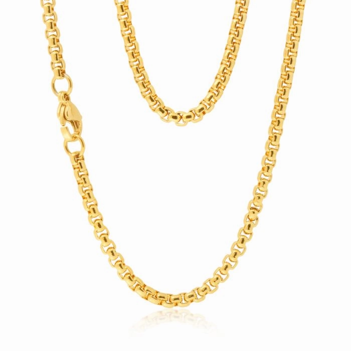 Stainless Steel Gold Plated 55cm Box Chain