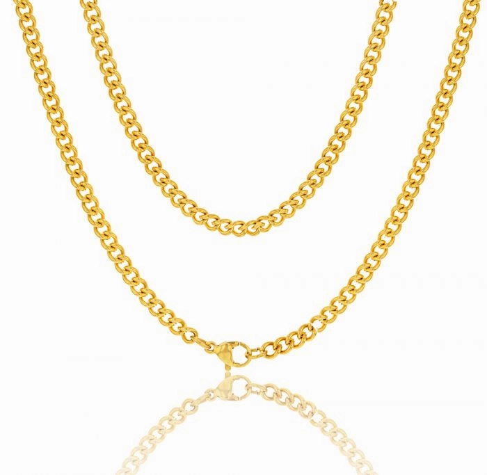 Stainless Steel Gold Plated 55cm Curb Chain
