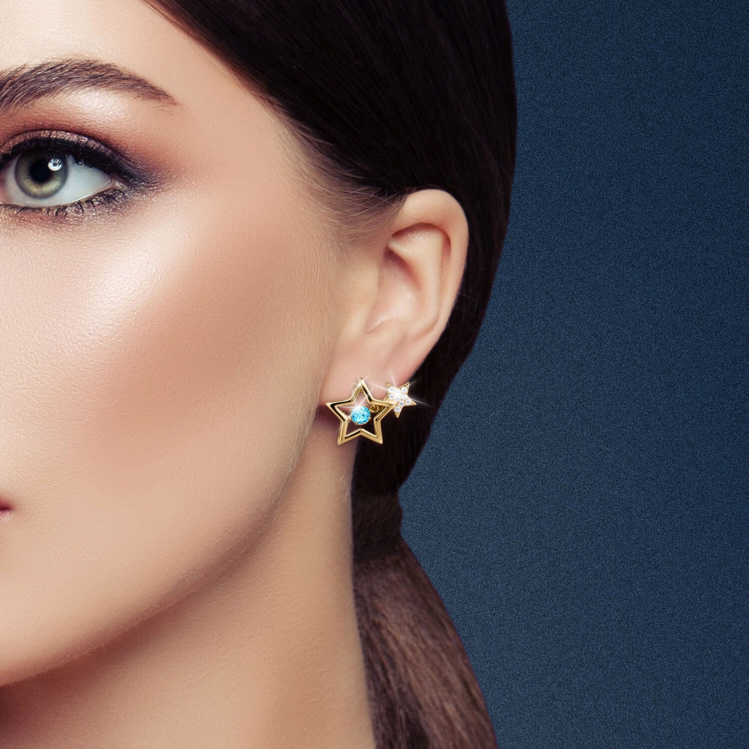 Starlight Topaz Gold Earrings