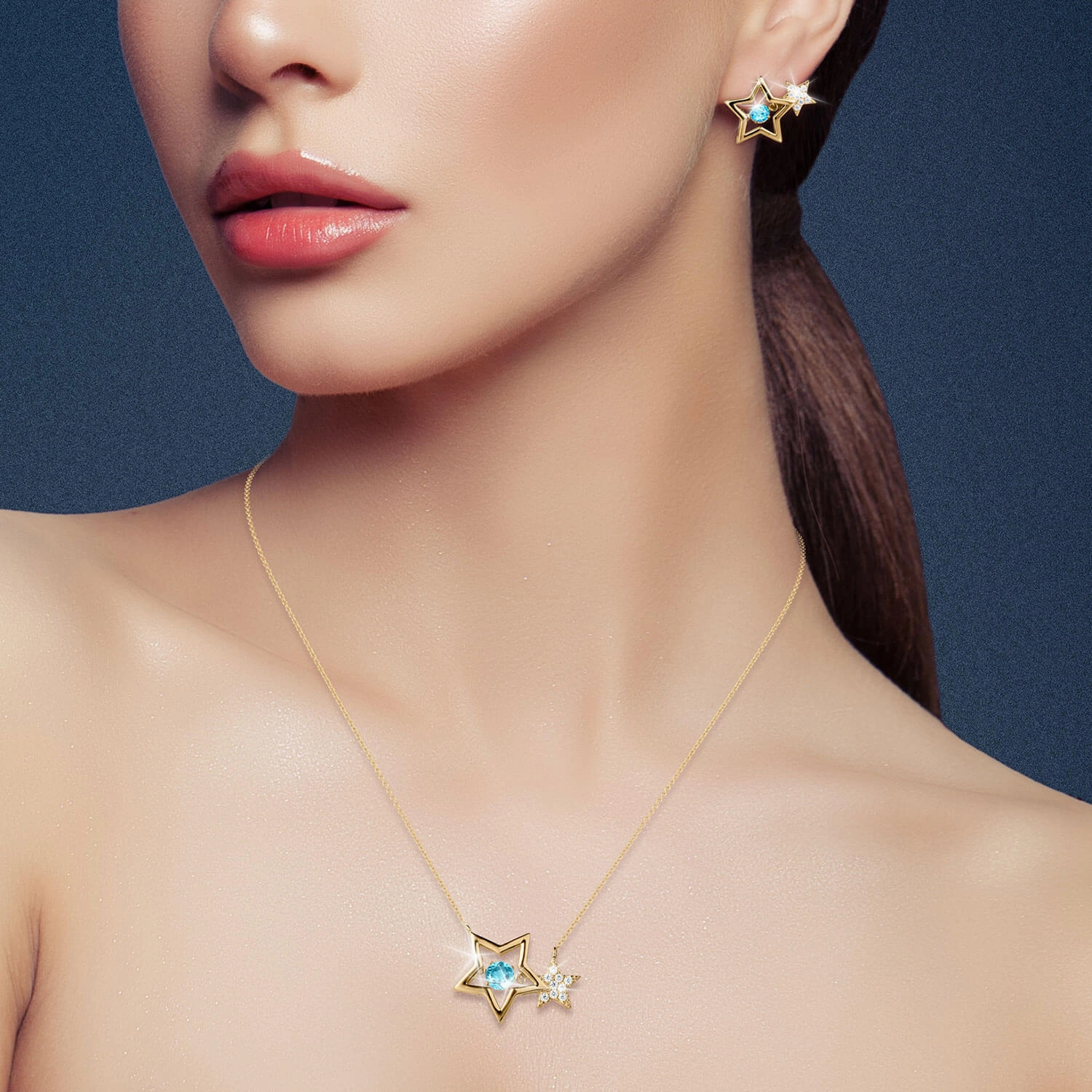 Starlight Topaz Gold Earrings