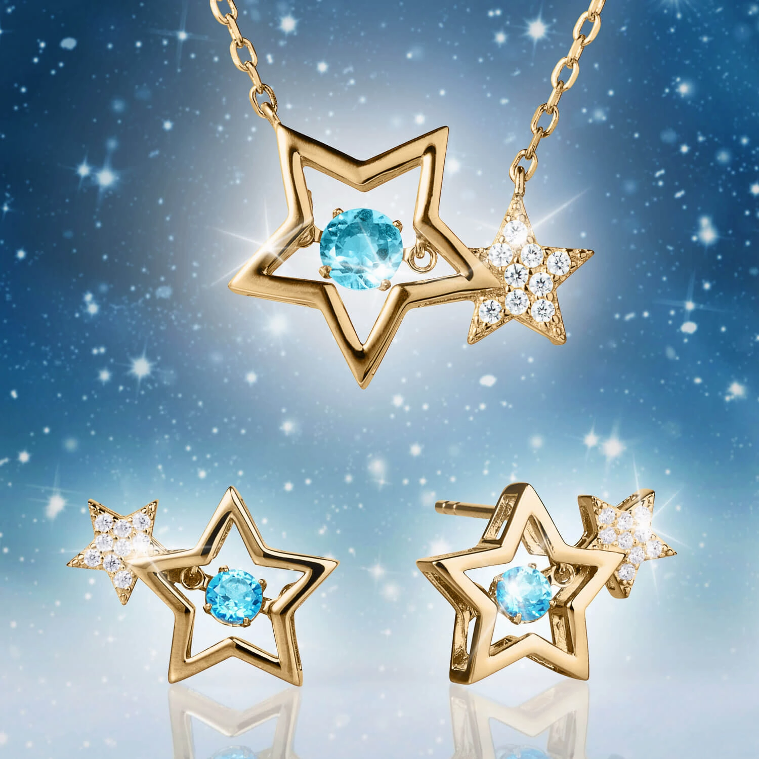 Starlight Topaz Gold Earrings