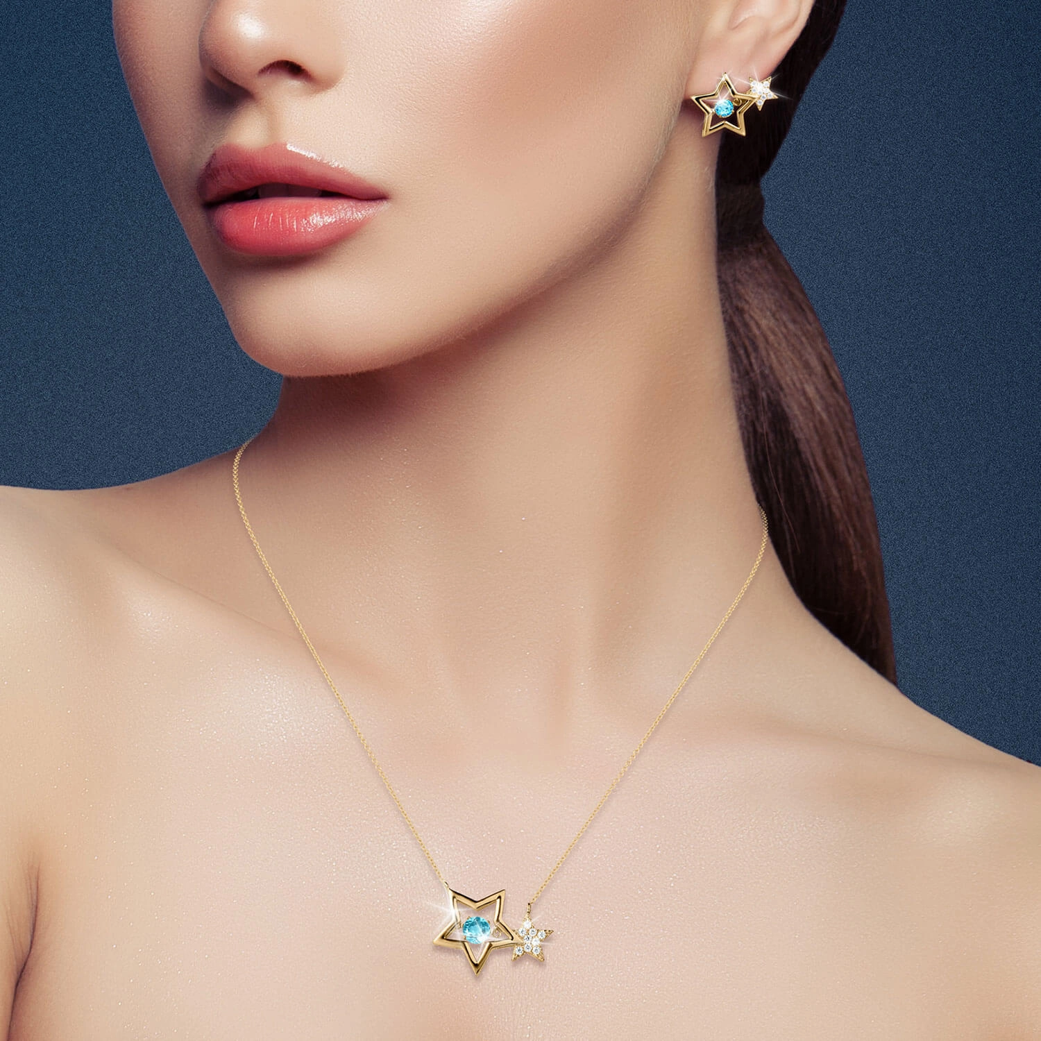 Starlight Topaz Platinum Earrings