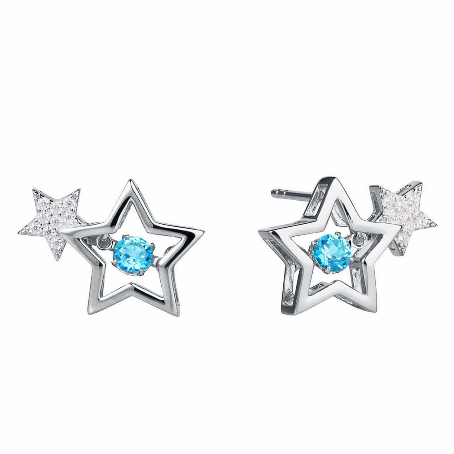 Starlight Topaz Platinum Earrings