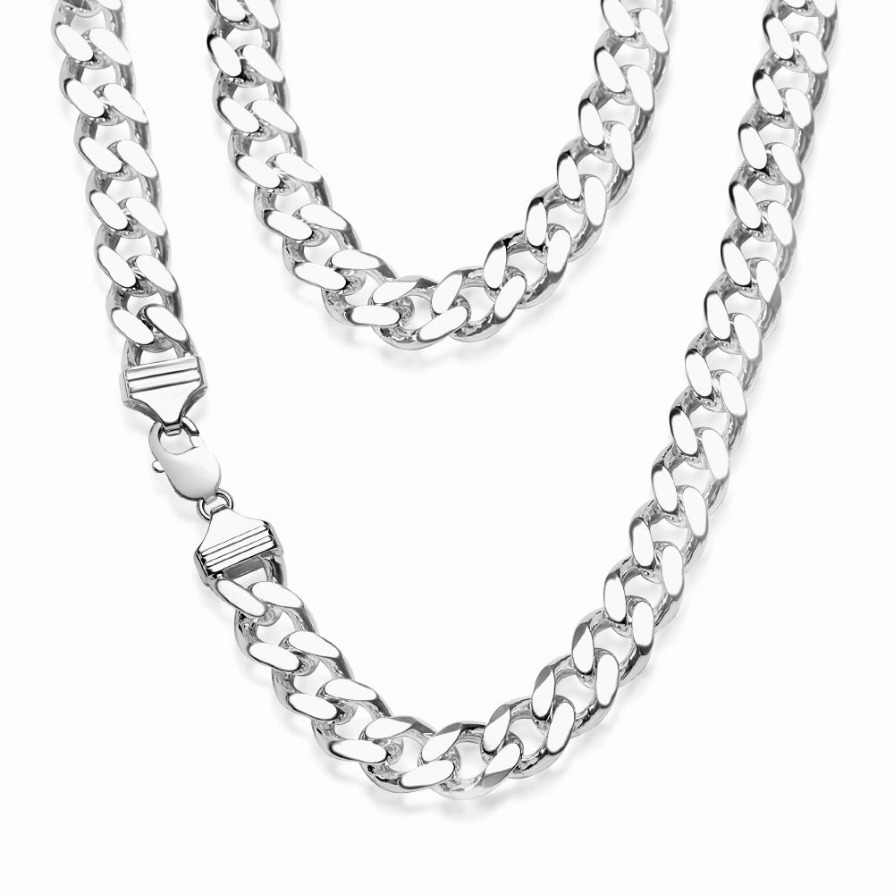 Sterling Silver 350 Gauge Diamond Cut 55cm Curb Chain