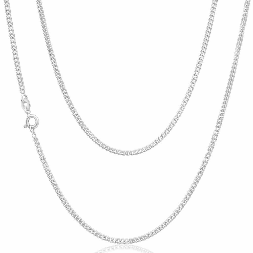 Sterling Silver 60 Gauge Curb Dicut 70cm Chain