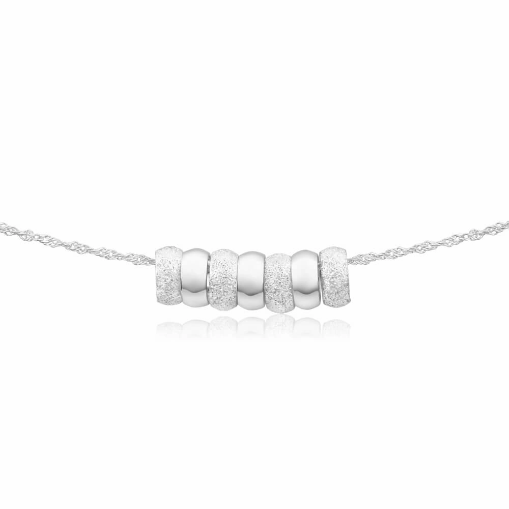 Sterling Silver 7 Rings of Luck Pendant With 50cm Chain