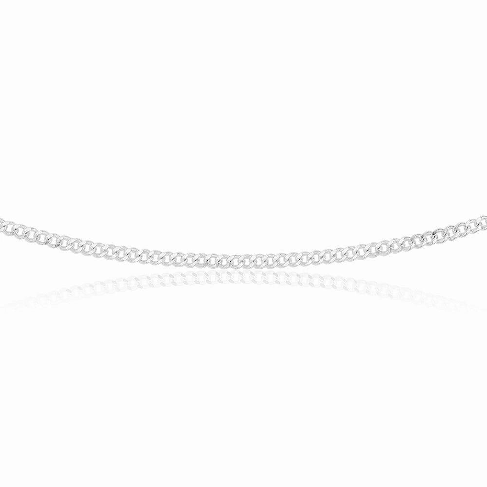 Sterling Silver 80 Gauge Diamond Cut 45cm Curb Chain
