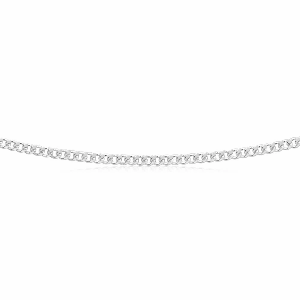 Sterling Silver 80 Gauge Diamond Cut 50cm Curb Chain