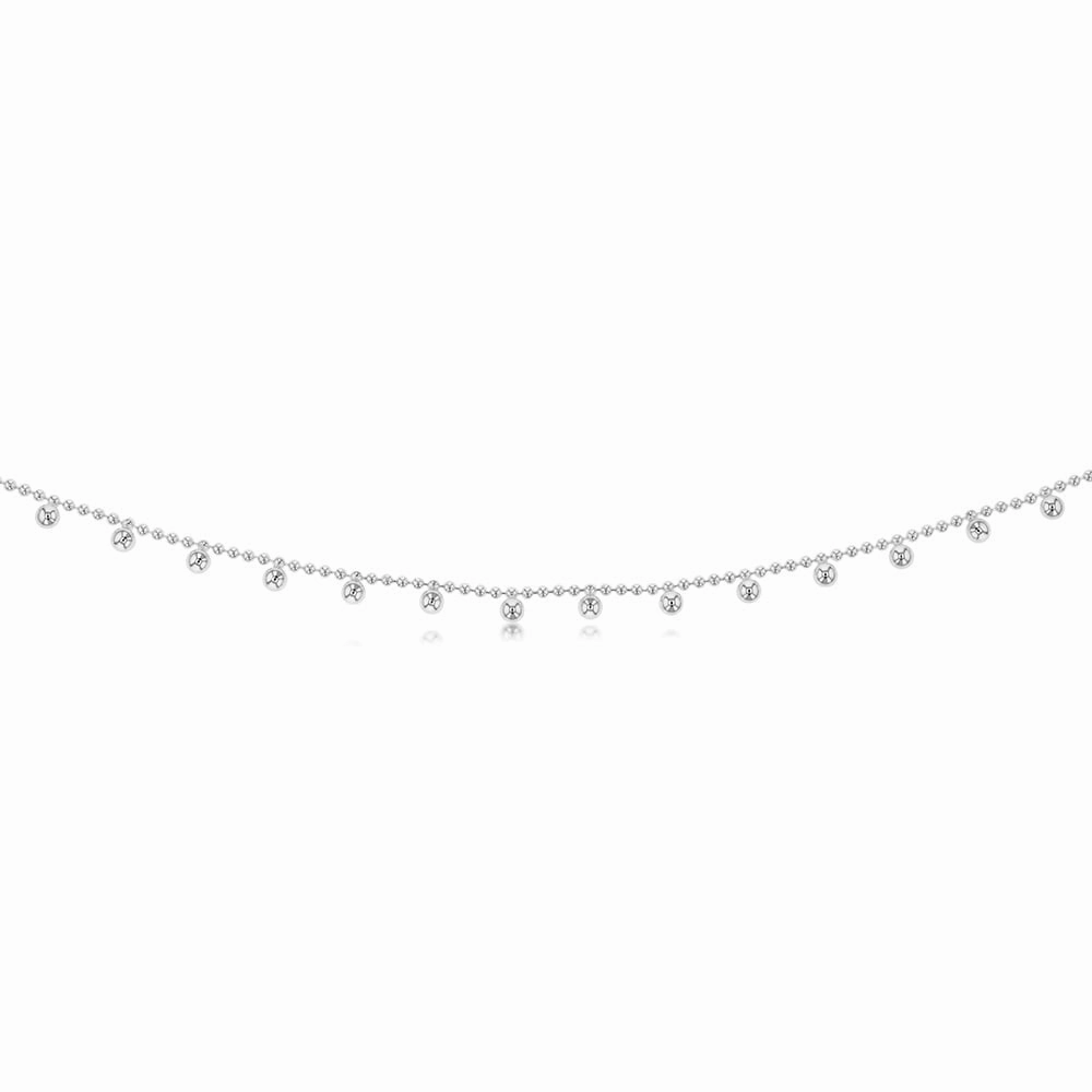Sterling Silver Ball Charms On 45cm Ball Chain
