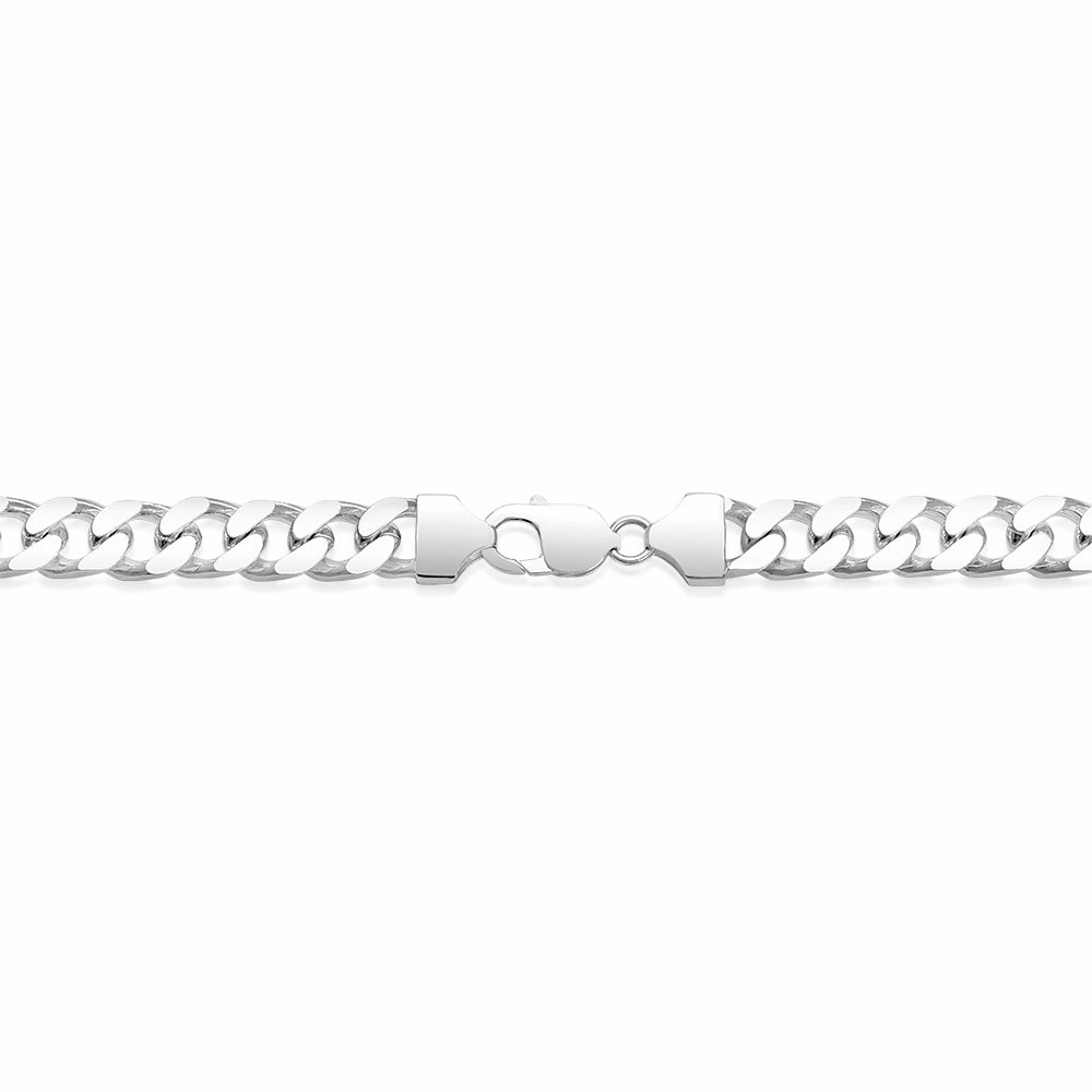 Sterling Silver Beveled Curb 300 Gauge 55cm Chain