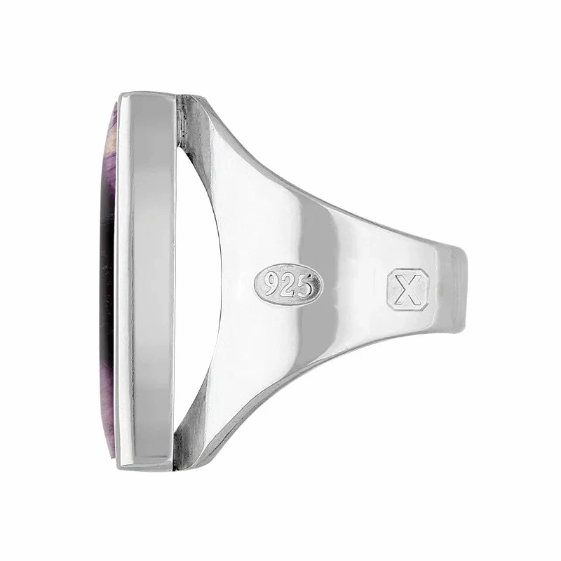 Sterling Silver Blue John Hallmark Medium Square Ring