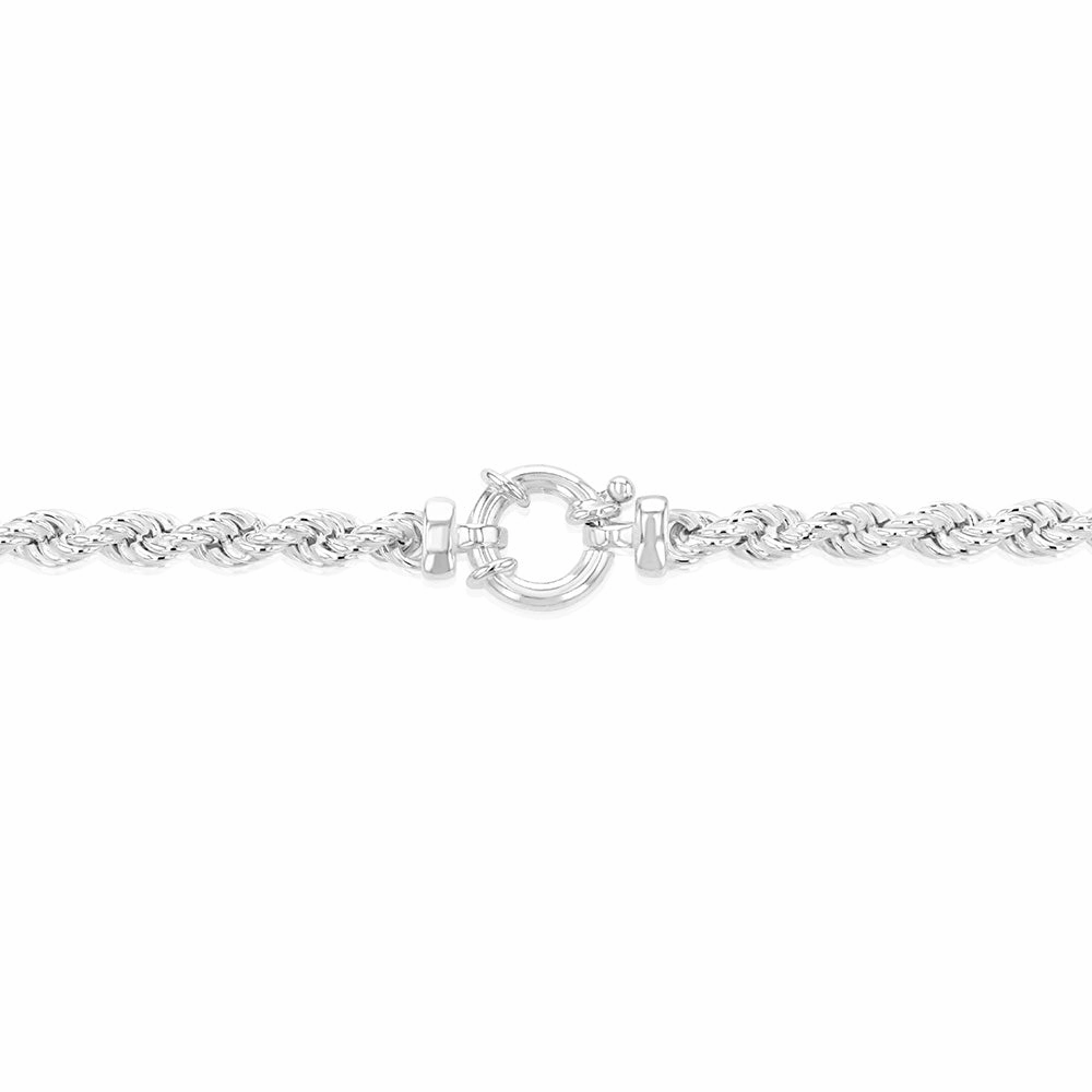 Sterling Silver Bolt Ring Clasp 90 Gauge Rope 45cm Chain