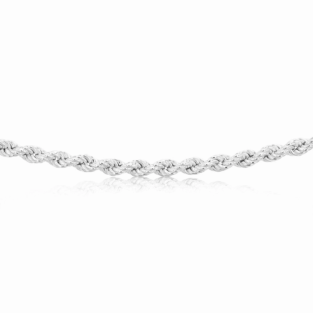 Sterling Silver Bolt Ring Clasp 90 Gauge Rope 45cm Chain