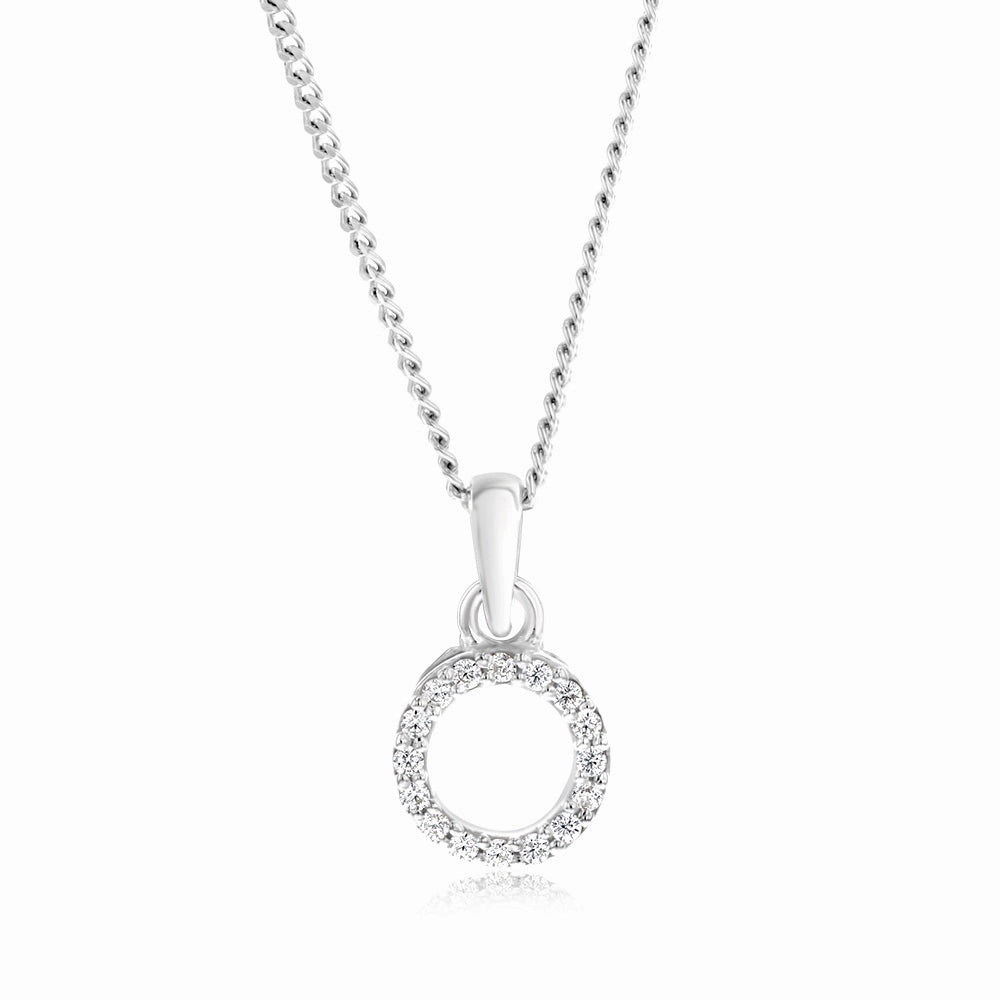Sterling Silver Cubic Zirconia Circle Of Life Pendant