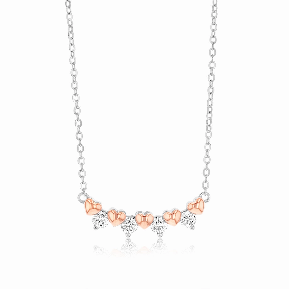 Sterling Silver Cubic Zirconia Fancy Pendant On 40 5cm Chain