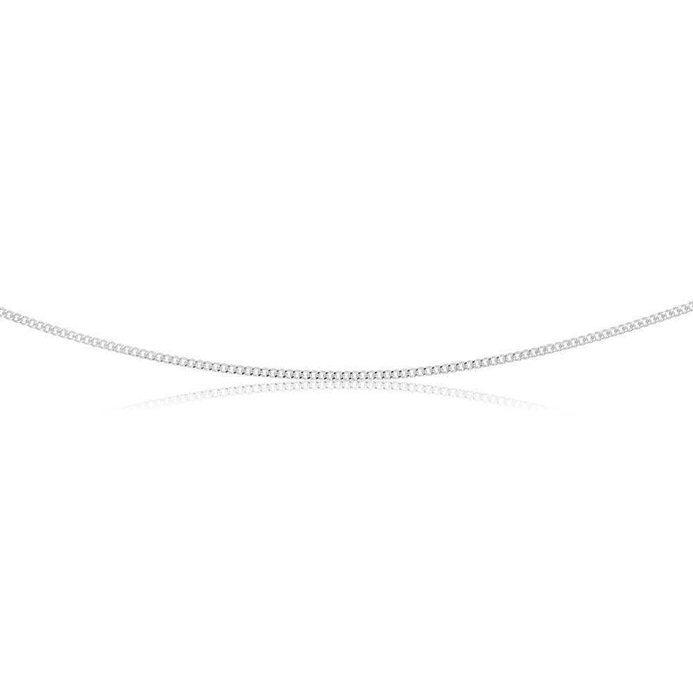 Sterling Silver Curb Link 50 Gauge Chain 45cm