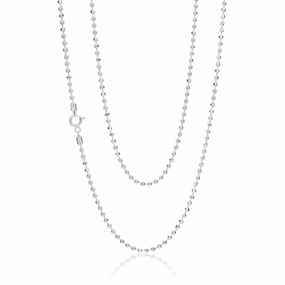 Sterling Silver Diamond Cut Ball 80cm Chain
