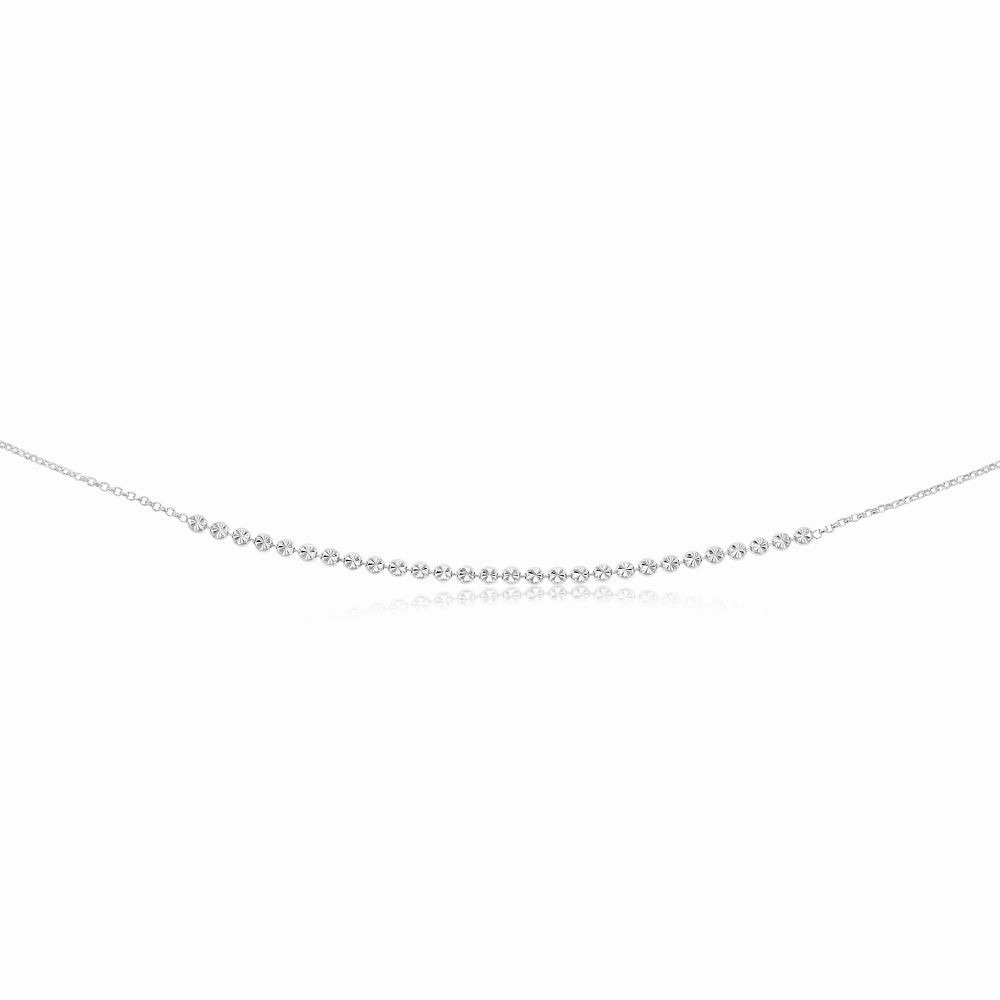 Sterling Silver Diamond Cut Beads Fancy 46cm Chain