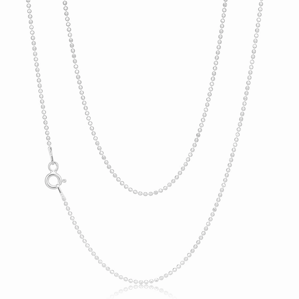 Sterling Silver Dicut Ball 80cm Chain