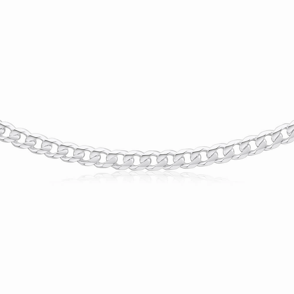 Sterling Silver Dicut Bevelled 220 Gauge 60cm Curb Chain