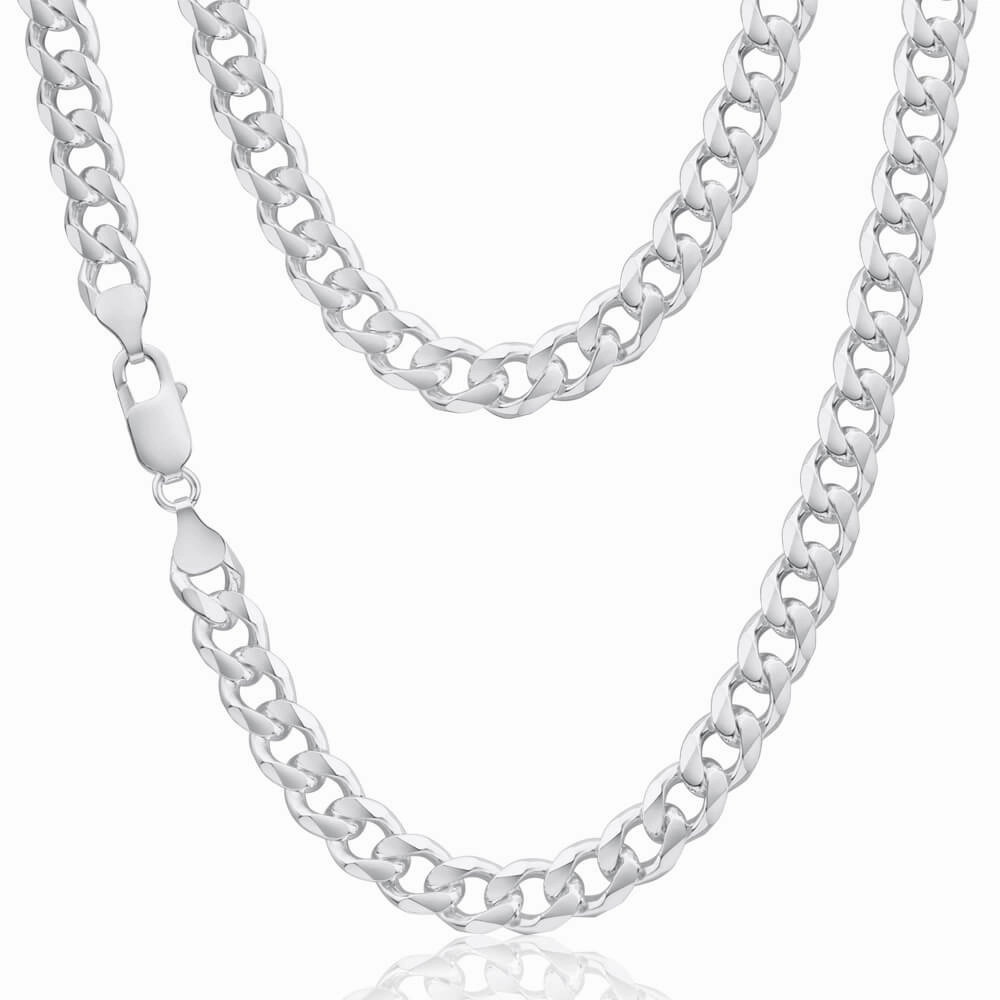 Sterling Silver Dicut Curb Link 220 Gauge Chain 55cm